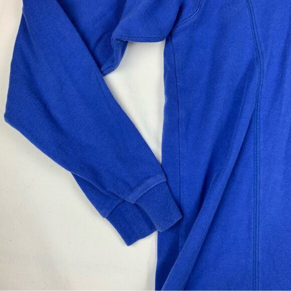 Descente womens large cotton Blue Quarter-Zip pullover shirt long sleeve ski log - Picture 6 of 10